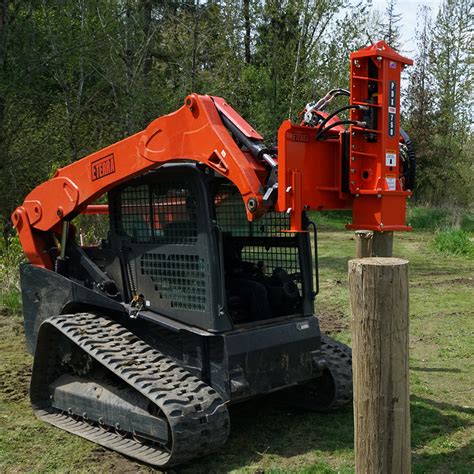 mini digger post driver|skidsteer mounted post pounder.